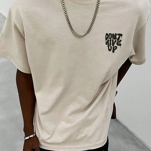 Camiseta de calle personalizada de gran tamaño para hombre de algodón 100% de calidad superior Camisetas de hombre con serigrafía personalizada - Product Image 2