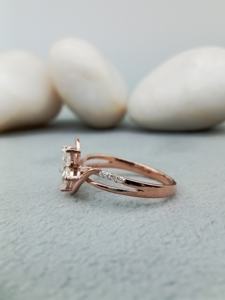 Forme de fleur bijoux fins 14K/18K or blanc massif laboratoire cultivé diamant Solitaire bague de fiançailles 2.5CT bague de mariage - Product Image 3