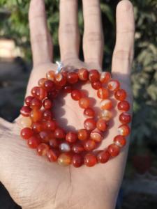 Collar de cuentas de cornalina naranja, cuentas redondas de piedras preciosas de 8 mm, collar de cristal de cornalina natural, piedra curativa, regalo de joyería para ella - Product Image 3