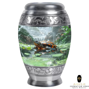 Elegante urna de cremación de aluminio recubierta de Meena, tamaño grande y de recuerdo, urnas de cremación de tortuga - Product Image 3