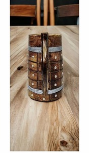 Tasse de tonneau en bois faite à la main personnalisée tasse de bière de style viking vintage pour hommes cadeau verres écologiques en gros - Product Image 4