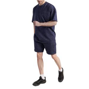 2025 Venta caliente hombres ácido lavado algodón camiseta y pantalones cortos conjunto verano Streetwear 2 piezas de gran tamaño de moda Combo - Product Image 5