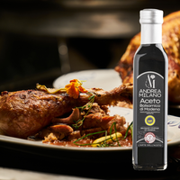 Vinaigre Balsamique Noir Biologique de Modène, Fabriqué en Italie, Acetificio Andrea Milano, 250ml, Bouteille en Verre Liquide pour Assaisonnements