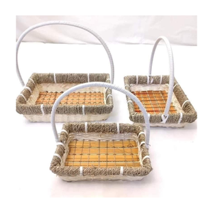 CESTA FLORAL DECORATIVA DE RATÁN Y CESTA FLORAL DE MIMBRE PARA EXHIBICIÓN DE FRUTAS Y FLORES VENTA CALIENTE 2024 - Product Image 3