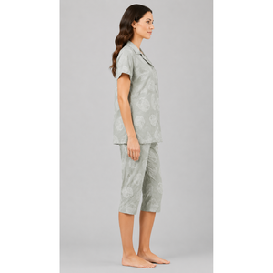 Conjunto Capri de Muselina de Rayón Premium con Textura Dobby para Mujer - Blusa con Cuello y Botones - Spandex Suave y Elástico - Talla XXL - Evolve X Venus - Product Image 6