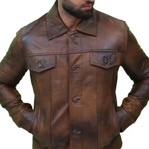Vestes en cuir pour motards en peau de mouton et cuir de vache véritable de haute qualité personnalisées Veste en cuir d'hiver en cuir pur - Product Image 2