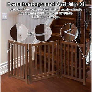 Barrière pour animaux de compagnie en bois moderne - Product Image 3