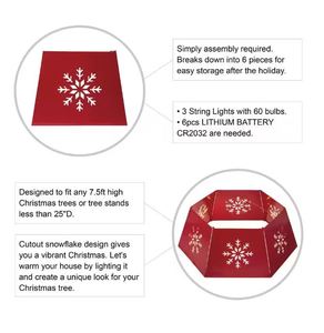 Snow flake design <b>tree</b> collar metal red Christmas decoration <b>tree</b> <b>stand</b> classy inspired decor for home new year Xmas party 2023 - Product Image 3