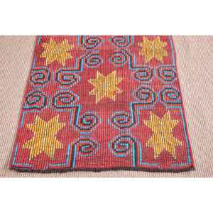 Turkish Rug, <b>Runner</b> 2.5x10.1 ft Vintage Rug, <b>Red</b> Bordered Wool Rug - Product Image 5