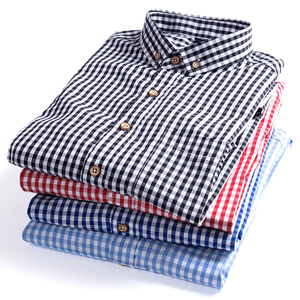 100% coton été vente chaude carré Plaid hommes chemise nouveau concepteur frais à manches longues chemise décontractée pour hommes grande taille - Product Image 1