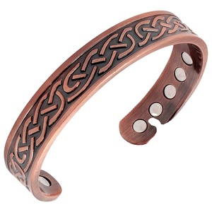 สร้อยข้อมือทองแดงคลาสสิก ROYAL ARTISANS บรรเทาอาการข้ออักเสบ-ทองแดงบริสุทธิ์ 99.9% ชุบสีบรอนซ์โบราณ สร้อยข้อมือแม่เหล็ก 6 ประสิทธิภาพสูง - Product Image 1