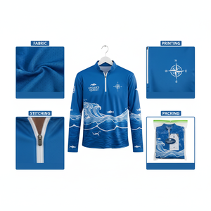 Camisas de Manga Larga para Hombre al por Mayor, Spandex/Poliéster, Secado Rápido, UPF 50+, Cierre de 1/4, Camisas de Pesca de Alto Rendimiento para Bebés - Product Image 6