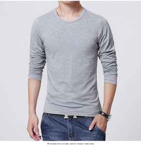 เสื้อยืดแขนยาวสำหรับผู้ชายคอกลมทรงสลิมฟิต - Product Image 3