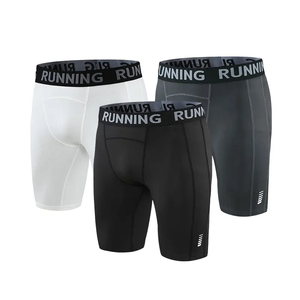 กางเกงขาสั้นรัดกล้ามเนื้อของผู้ชายกางเกงขาสั้นผ้าโพลีเอสเตอร์สแปนเด็กซ์แห้งเร็วงานตามสั่ง - Product Image 3