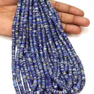 Cuentas Heishi de Lapislázuli Azul Gris Natural, Facetadas, en Forma de Neumático, 5-7 mm, Cuentas de Piedra Preciosa de Lapislázuli Gris, Facetadas, en Forma de Rueda - Product Image 1