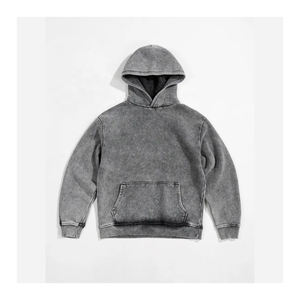 Pull-over personnalisé en polaire délavée à l'acide pour hommes, manches longues, fermeture à glissière avec motif solide, techniques de teinture unie - Product Image 1