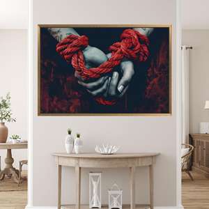 ภาพพิมพ์บนผ้าใบลายรักอันงดงาม: ศิลปะตกแต่งผนังสมัยใหม่ ของขวัญวาเลนไทน์ที่สมบูรณ์แบบ 1P: กรอบสีทอง - Product Image 1