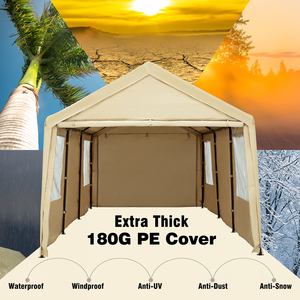 NOWENSOL Carport Auvent 10x20ft Heavy Duty avec parois latérales et portes amovibles Port de voiture portable Abri de garage pour le camping en plein air - Product Image 5