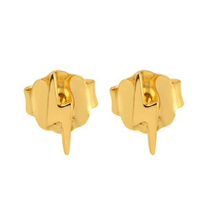 Pendientes de tuerca lisos de Plata de Ley 925 para mujer de alta calidad, chapado en oro clásico, regalo de joyería de aniversario de boda a la moda - Product Image 2