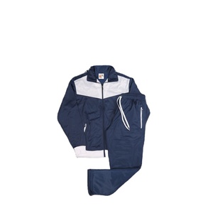 Custom Tracksuit Contrast Panels <b>Colour</b> Block 100% Cotton Breathable Lightweight Autumn Full Length Windbreaker <b>Sets</b> for Men - Product Image 3