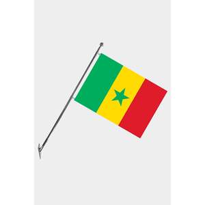Senegal Wall-Mounted Telescopic Flagpole Set with Durable Polyester <b>Flags</b> & Customizable Digital Printing Graphics - Product Image 1