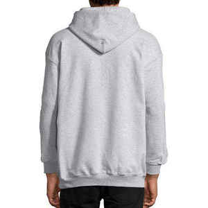 Mens Light Grey Basic Hoodie Casual Pullover Winter Sweatshirt - Product Image 3