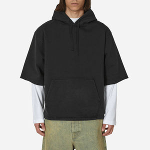 Boxy Fit Hoodie 420gsm de alta calidad peso pesado personalizado puff estampado sudaderas con capucha 100% algodón canguro bolsillo cordón sudaderas con capucha - Product Image 4