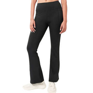 Mallas de Yoga para correr de punto transpirables de alta elasticidad para mujer, pantalones de entrenamiento informales con logotipo de cintura antideslizante - Product Image 1