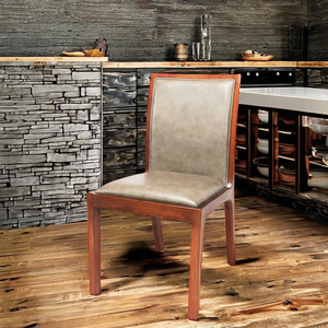 Asiento de comedor Tapiz de madera maciza de nogal Cuero de vaca italiano Estilo rústico Resistente a los arañazos | CASIMI - Product Image 4