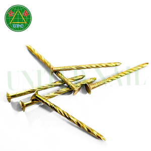 Anillo de tornillo de acero chapado en amarillo de 1-3/8 pulgadas Clavos de vástago lisos Cabeza a cuadros resistente al óxido duradera Precio competitivo Vietnam - Product Image 1
