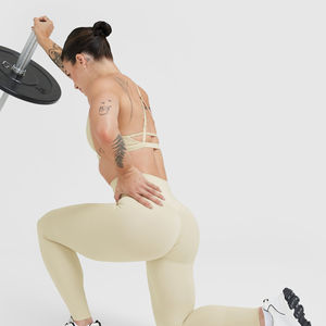 Mallas de punto transpirables de cintura alta para mujer de último estilo, buena calidad con logotipo personalizable, mallas deportivas para mujer - Product Image 6