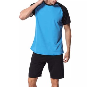 Wholesale Custom Logo <b>Raglan</b> Sleeve Cotton Casual Block Color Fashion Design <b>T</b> <b>Shirts</b> Blank Plain Summer Sportswear Rash Guard - Product Image 2