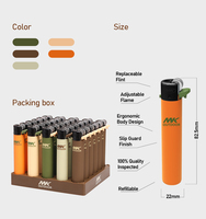 Briquet à gaz personnalisé MK, design minimaliste en plastique, rechargeable, avec logo personnalisé, briquet à silex, encendedor