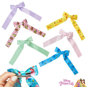 Set de 7 Lazos para el Cabello con Diseño de Princesa, con Pinzas de Cocodrilo, para Niñas de 3 Años, Venta al Por Mayor - Product Image 1