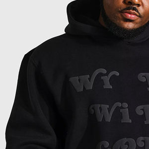 Vente en gros OEM 2025 Nouveau design Logo personnalisé Sweat à capuche avec impression bouffante pour garçons Haute qualité Streetwear Heavyweight Pullover Men Hoodies - Product Image 3