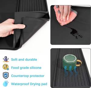 Wholesale Water Proof <b>Silicone</b> Coffee <b>Mat</b> with Raised Edges 24x16 in Anti-Slip Espresso Machine Countertops Protective <b>Mat</b> - Product Image 4