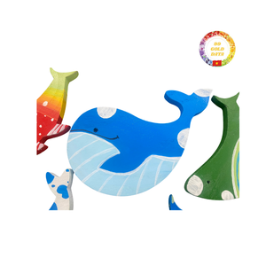 Adorno rústico de peces de madera para decoración del hogar y la Oficina con énfasis en la sostenibilidad y la artesanía - Product Image 1