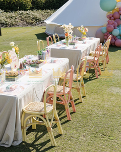 Silla de ratán para niños hecha a mano de primera calidad para eventos, asientos tejidos ecológicos para niños pequeños, muebles ligeros y duraderos para cumpleaños - Product Image 1