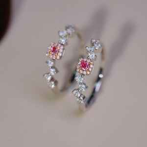 Anillo de Eternidad con Moissanita, Plata de Ley 925 Original con Vermeil Rosa, Anillo Halo Auténtico con Diseño Terroso, Hermoso Anillo para Enamorados - Product Image 3