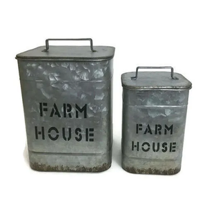 Top Selling Premium Decorative Design Galvanized Canister Metal Canister Decorative Metal Canister Handmade - Product Image 1