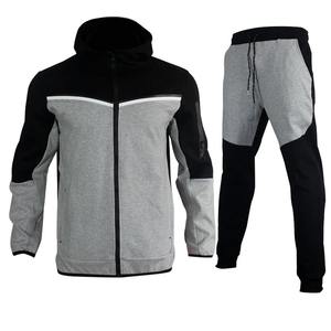 Conjunto de chándal para correr con capucha para hombre, chándal de manga larga con cremallera completa, chaquetas y pantalones activos, trajes de 2 piezas - Product Image 5