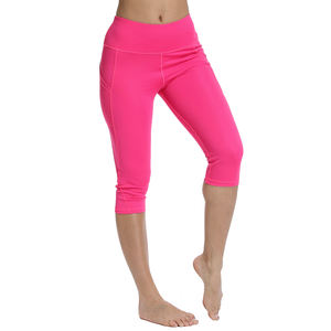 <b>Capri</b> Solid Yoga <b>Leggings</b> for Women | High Waist Breathable Eco-Friendly Tummy Control Gym & Fitness Sportswear - Product Image 1