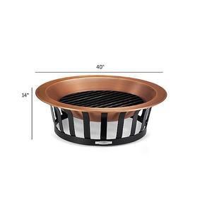 Pozo de fuego multiusos construido con lavabo de cobre y patas de hierro duraderas adecuado para patios rústicos y clásicos modernos - Product Image 3