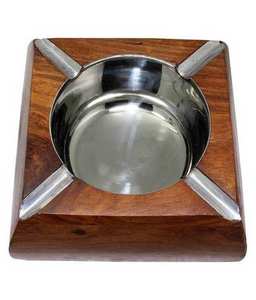 Accessoire de qualité supérieure cendrier à cigares bois incrusté de métal motif de luxe unique Logo personnalisé et barre de bureau d'hôtel solide de haute qualité - Product Image 6