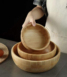 Bol à pétrir en bambou et en bois massif léger de style japonais, personnalisé avec logo, en gros - Product Image 5