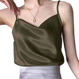 Camiseta sin mangas de seda 100% para mujer, camisetas sin mangas cómodas y suaves, OEM, proveedor de Vietnam, venta al por mayor - Product Image 6