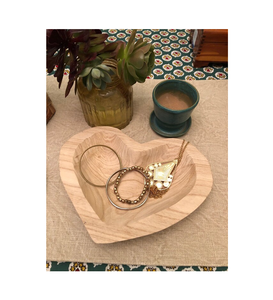 Heart shape Wood <b>Dough</b> <b>Bowl</b> for Home Decoration Wood Candle <b>Bowl</b> for Holiday for Candle Making long pcs hot selling - Product Image 3