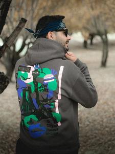 Sudadera con capucha de invierno personalizada para hombre con estampado digital 100% tela de algodón-ropa de calle elegante - Product Image 4