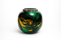Vase en métal de luxe à texture marbrée moderne avec bordure dorée, pot à fleurs décoratif, décoration nordique pour la maison, l'hôtel, le salon, décoration de table, centre de table