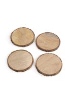 Sous-verres ronds en bois naturel avec bord en écorce, tapis antidérapants pour la décoration de table
